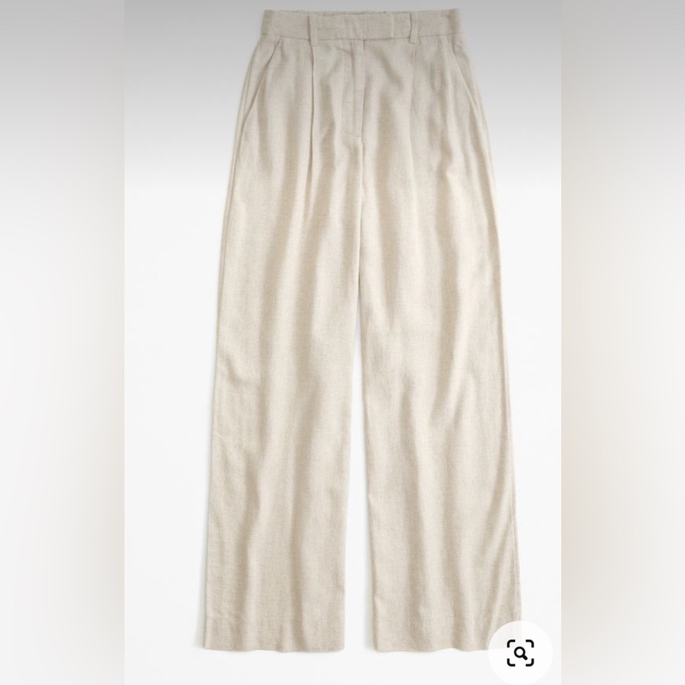 Abecrombie & Fitch Linen- Blend Tailor Ultra Wide Leg Pants
